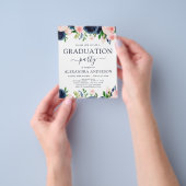 Begroting 2022 Afstuderen Navy Blue Blush Pink Flo Flyer (Hand)