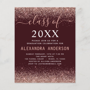 Begroting 2022 Foto Burgundy Afstuderen Pink Glitt Flyer