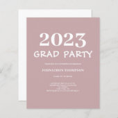 Begroting 2023 Afstuderen Roze partijuitnodiging (Voorkant / Achterkant)