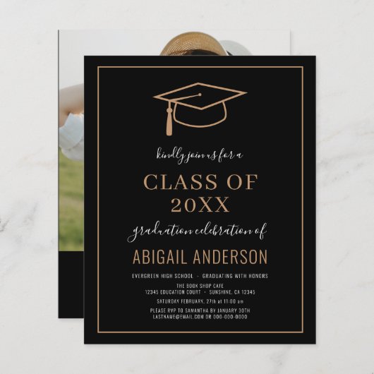 Begroting 2023 Eenvoudige Afstuderen fotouitnodigi (Voorkant / Achterkant)