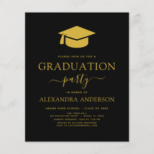 Begroting 2023 - Graduation Party Black Gold Flyer