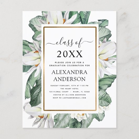 Begroting 2023 Tropisch Afstuderen Magnolia Floral Flyer (Voorkant)