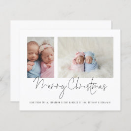 Begroting 2 Foto Collage Baby Twins First Kerstmis
