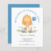 Begroting 2e verjaardag Uitnodiging van de Lion Bo (Voorkant / Achterkant)