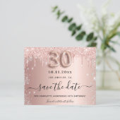 Begroting 30e verjaardag roos glitter sparen de da (Staand voorkant)