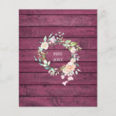 Begroting 40e Jubileum Rustic Ruby Wood Invite (Achterkant)