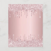 Begroting 40th Birthday roze stoffige roos glitter (Achterkant)