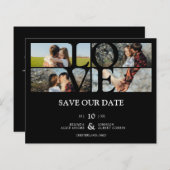 Begroting 4 Foto's zwarte chic Trendy Collage Wedd (Voorkant / Achterkant)