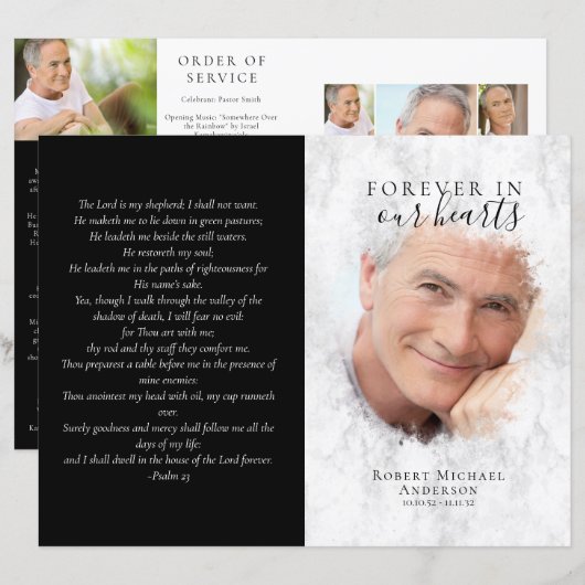 Begroting 4-pagina Marble Funeral Programme (Voorkant / Achterkant)