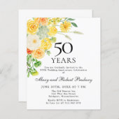 Begroting 50e Jubileum - Gele-Florale uitnodiging (Voorkant / Achterkant)