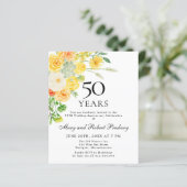 Begroting 50e Jubileum - Gele-Florale uitnodiging (Staand voorkant)