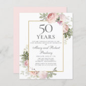 Begroting 50e Jubileum - Roze Floral (Voorkant / Achterkant)