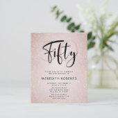 Begroting 50th Birthday Modern Script Birthday Inv (Staand voorkant)