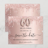 Begroting 60e verjaardag roos glitter sparen de da (Voorkant / Achterkant)