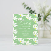 Begroting 60th Birthday White Floral Invitation (Staand voorkant)