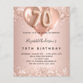 Begroting 70e verjaardag roos gouden ballonnen uit (Voorkant)