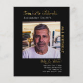 Begroting 80th Birthday Black Uitnodiging Flyer (Voorkant)