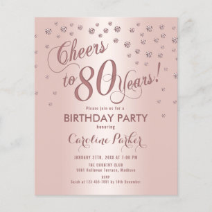 Begroting 80th Birthday Party - Roos Gold Invitati Flyer