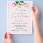 Begroting Aardbei 1e uitnodiging van de Birthday Flyer (Hand)