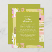 Begroting Abstract Art Lime Green Cute Baby shower (Voorkant / Achterkant)
