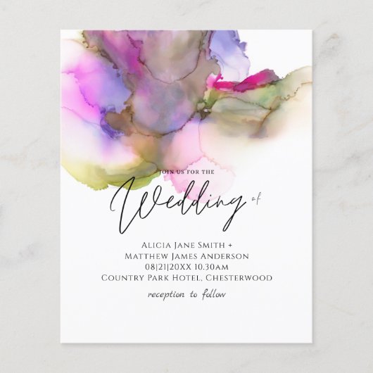 Begroting Abstracte Rainbow Paars Weddenschap (Voorkant)