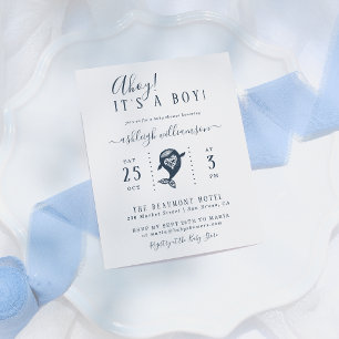 Begroting Ahoy. Nautical Whale Baby Boy Shower