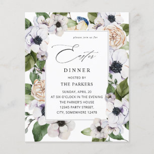 Begroting Anemone White Floral Easter Dinner Flyer