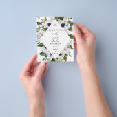 Begroting Anemone White Floral Gradual Party Flyer (Hand)