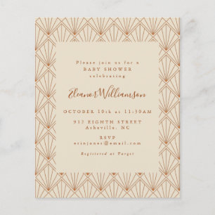 Begroting Art deco Verbrandd Oranje Baby shower ui