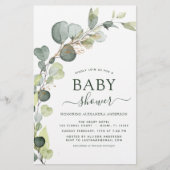 Begroting Baby shower Greenery Eucalyptus Invitati (Voorkant)