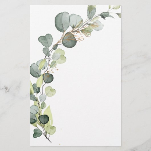 Begroting Baby shower Greenery Eucalyptus Invitati (Achterkant)