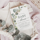 Begroting Baby shower Greenery Eucalyptus Invitati Kaart