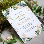 Begroting baptisme eucalyptus greenery Gold-uitnod