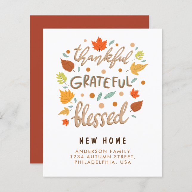 Begroting bedankt Grateful Blessed New Home (Voorkant / Achterkant)