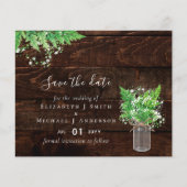 Begroting bespaart de Dates Greenery Ferns Wedding (Voorkant)