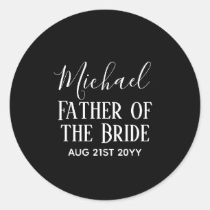 BEGROTING Bestman Groomsmen geeft zwart wit Ronde Sticker