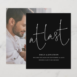 Begroting bij laatste zwart-Script-foto-Verloving