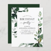 Begroting Birthday Party Spring Botanical Greenery (Voorkant / Achterkant)