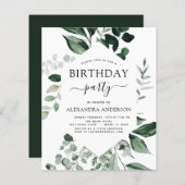 Begroting Birthday Party Spring Botanical Greenery (Voorkant / Achterkant)