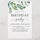 Begroting Birthday Party Spring Botanical Greenery (Voorkant)