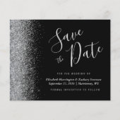 Begroting Black Silver Glitter Wedding Save the Da (Voorkant)