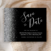 Begroting Black Silver Glitter Wedding Save the Da