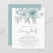 Begroting Blauwgroen Florals QR Code Weddenschap A (Voorkant / Achterkant)