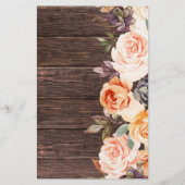 Begroting Blush & Peach Floral Rustial Afstudeerde Flyer (Achterkant)
