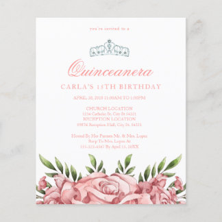 Begroting Blush roze rozen | Quinceanera