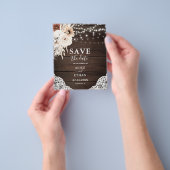 Begroting Boho Neutral Flowers Weddenschap Save th Flyer (Hand)