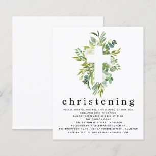 Begroting Botanische bladeren Cross Christening Ui