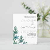 Begroting Botanische Waterverf Foliage Weddenschap (Staand voorkant)