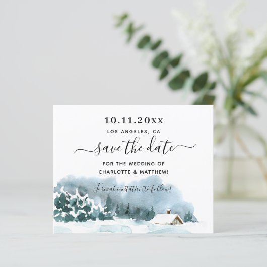 Begroting bruiloft winter wonderland redt datum (Staand voorkant)