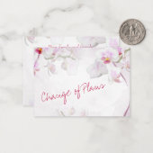 Begroting. Chic en floral. Veranderen van bruiloft Notitiekaartje (Voorkant / Achterkant in situ)